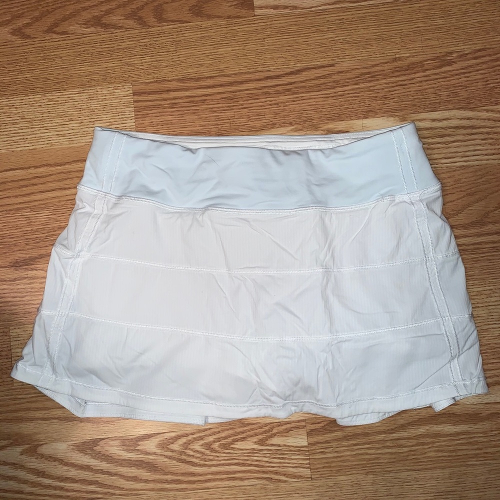 White Lulu lemon tennis skirt
